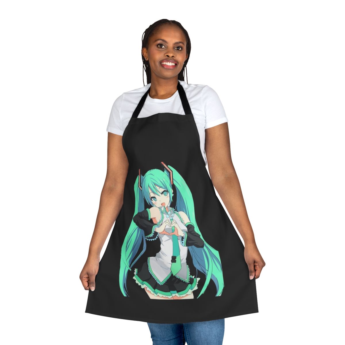 Anime-inspired apron featuring the popular vocaloid character Hatsune Miku