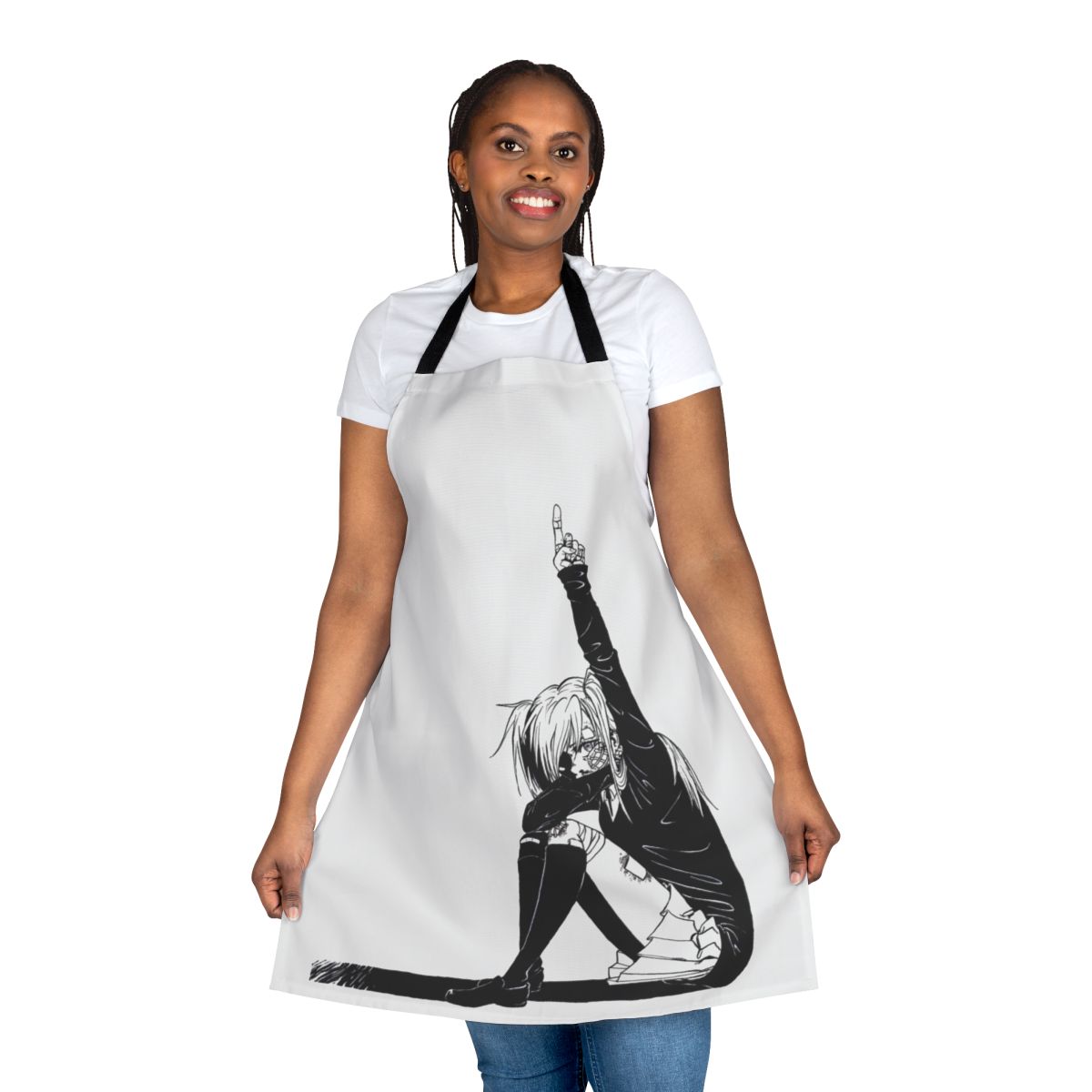 Hatsune Miku inspired apron featuring the "Rolling Girl" anime character design