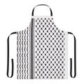 Hattah-inspired apron featuring the iconic Palestinian keffiyeh pattern and Handala symbol