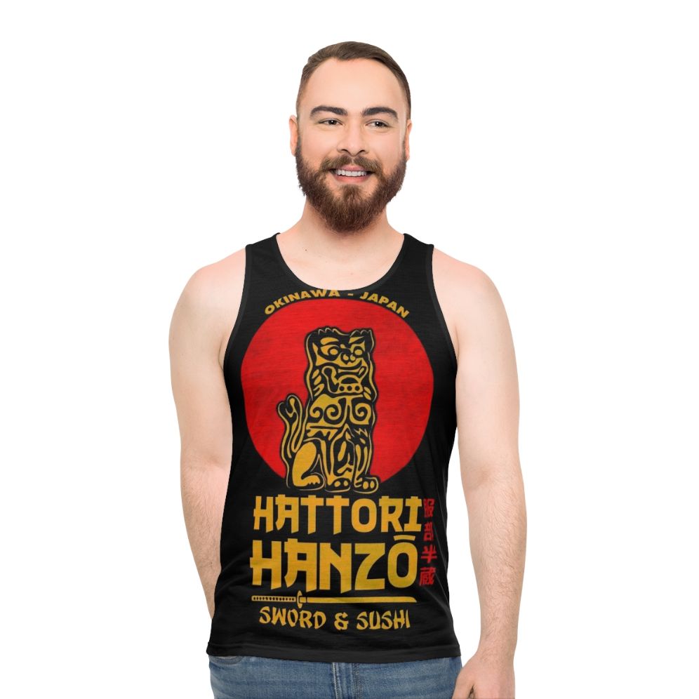 Hattori Hanzo unisex tank top with samurai-inspired design