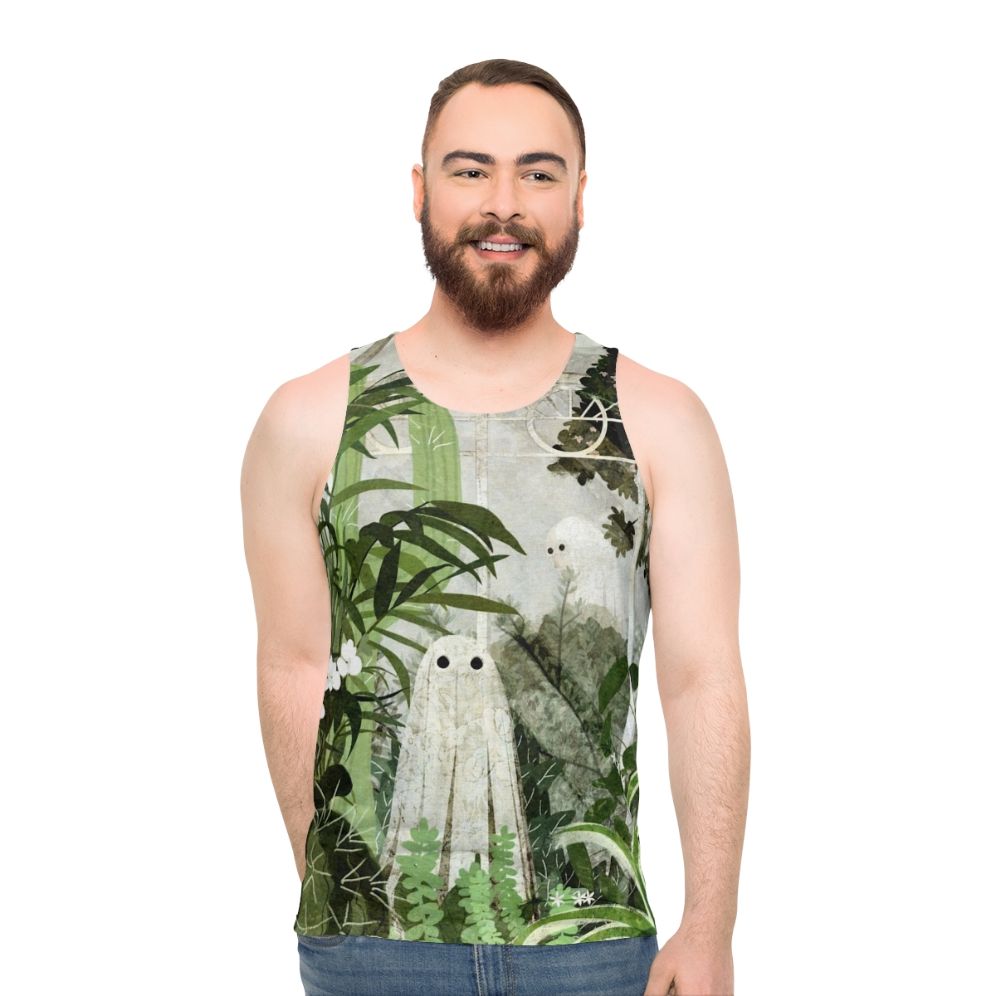 Haunted greenhouse unisex tank top