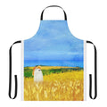 Haunted wheat field apron with a ghostly apparition in the golden wheat field