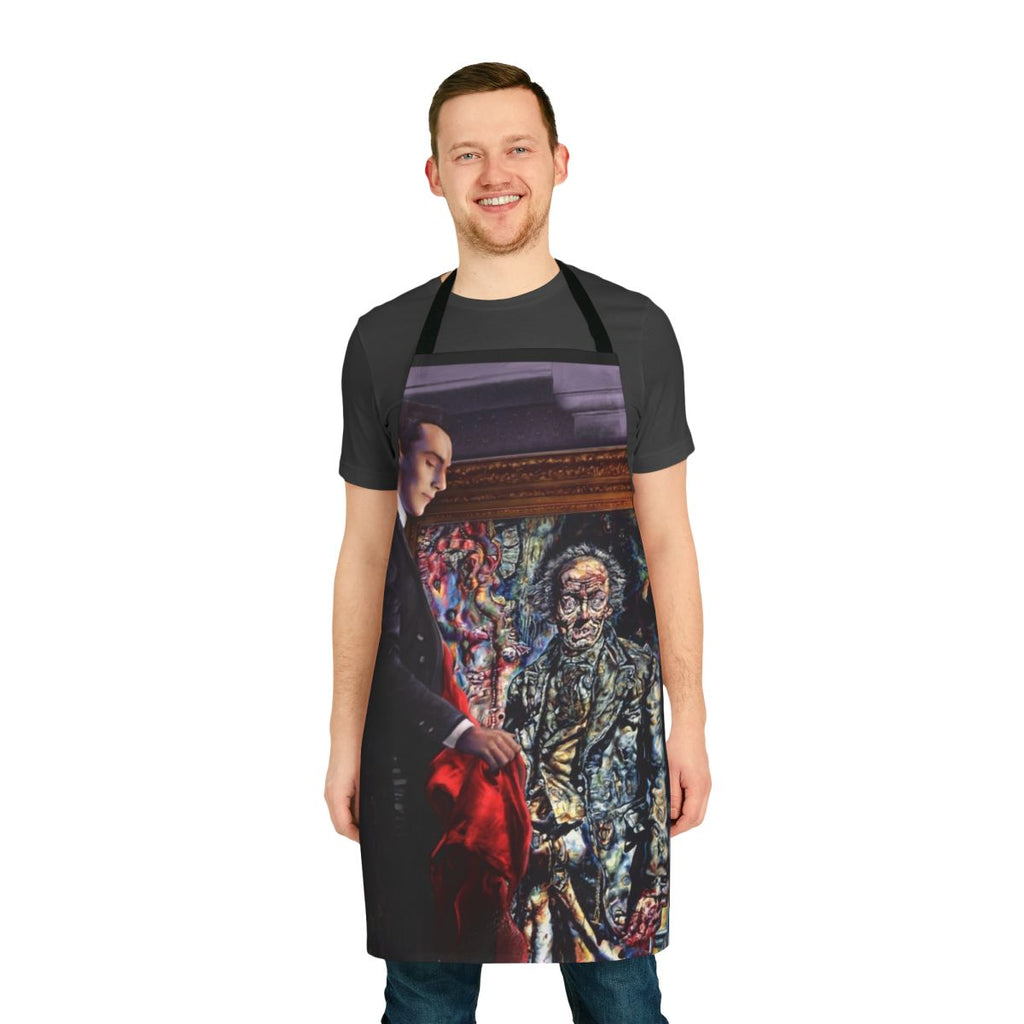 An apron featuring a haunting portrait inspired by the classic Gothic novel "The Picture of Dorian Gray".