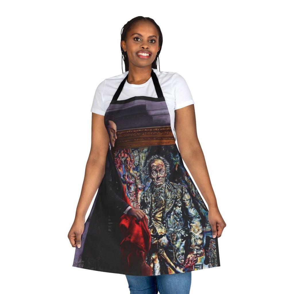 An apron featuring a haunting portrait inspired by the classic Gothic novel "The Picture of Dorian Gray".