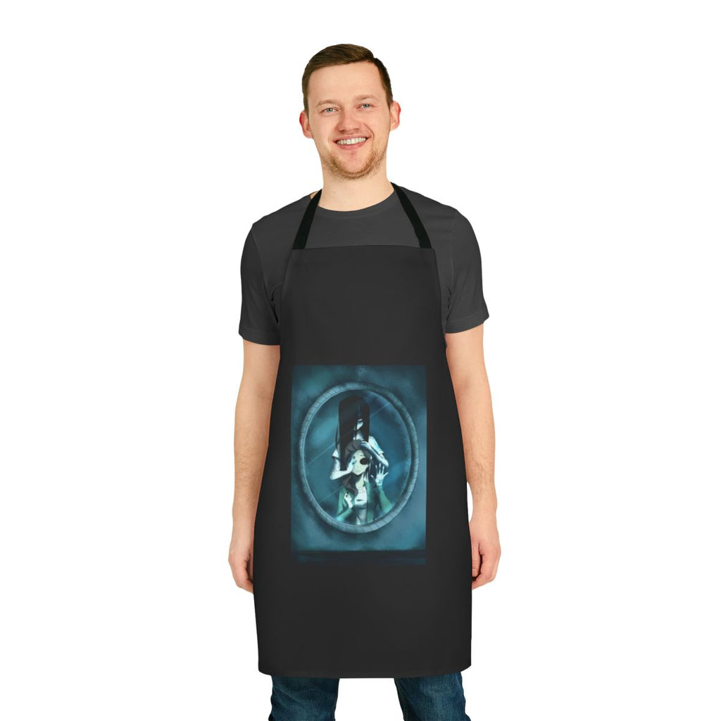 Haunting horror-themed apron with a supernatural, creepy design inspired by The Ring