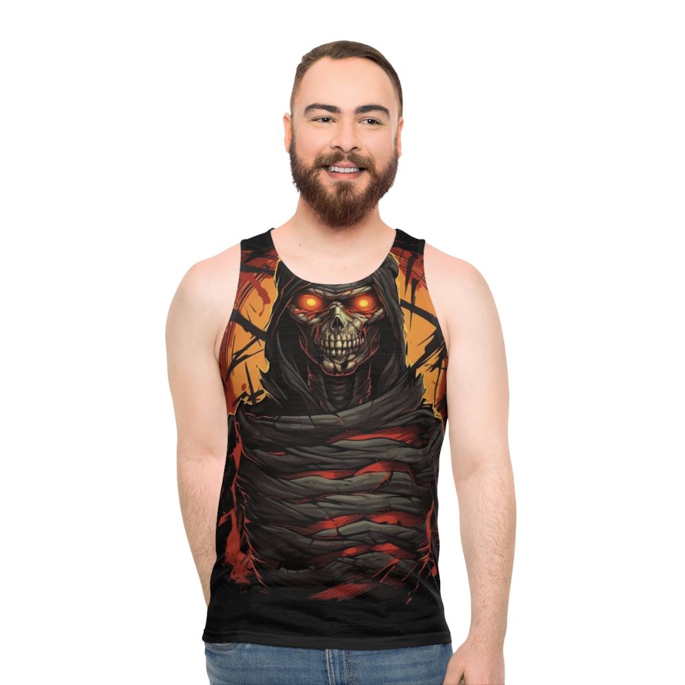 Haunting mummy design unisex tank top
