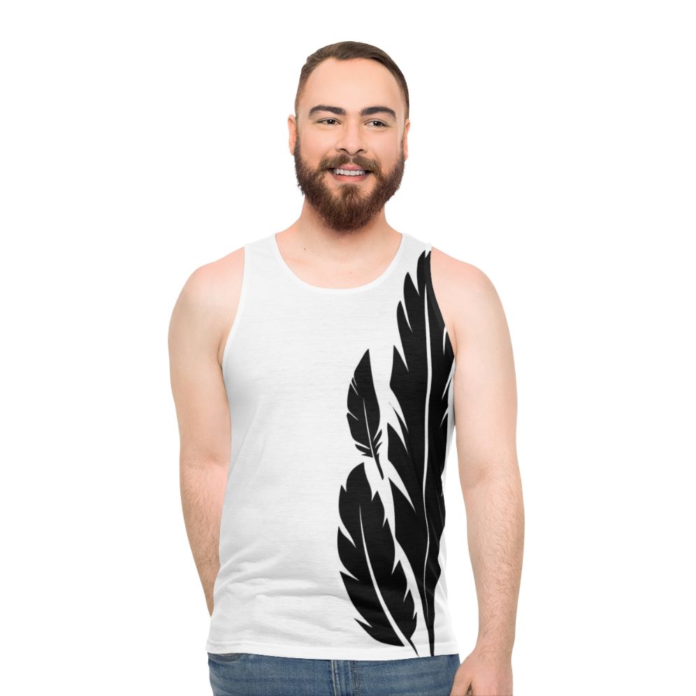 Hawkmoon Unisex Tank Top with Destiny 2 Inspired Feather Design
