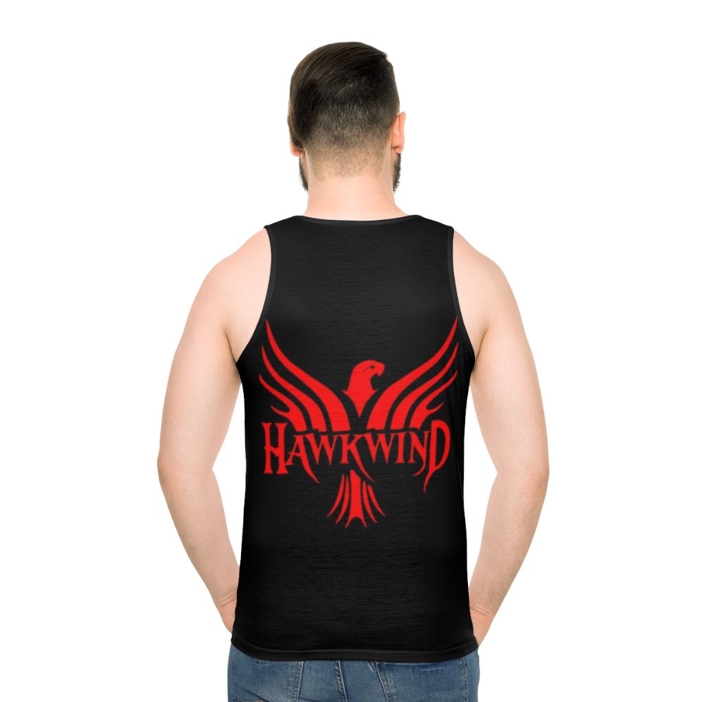 Unisex heavy metal band tank top with Hawkwind logo
