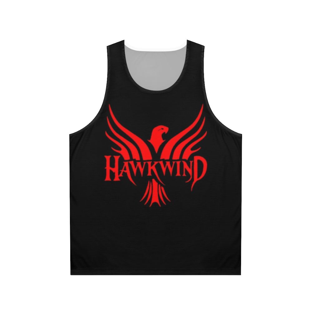Unisex heavy metal band tank top with Hawkwind logo