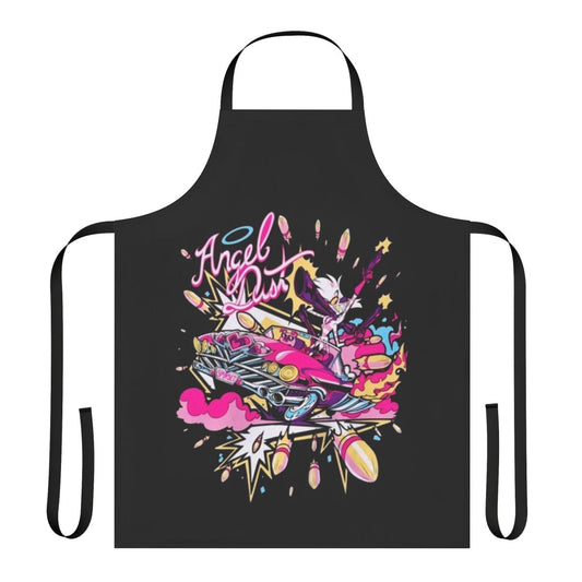 Hazbin Hotel Angel Dust themed apron with exclusive fan art design