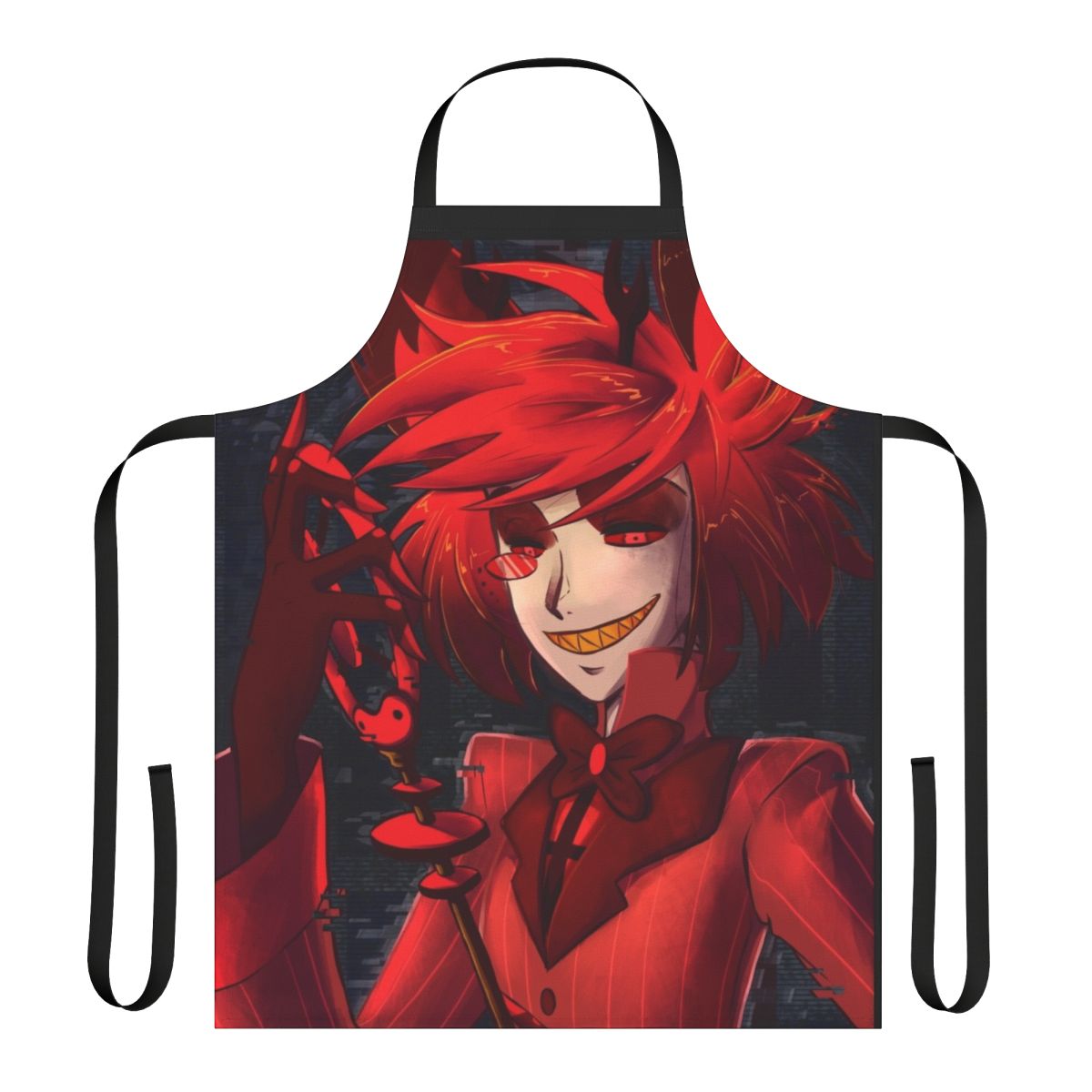 Hazbin Hotel Alastor themed apron with radio demon design