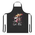 Hazbin Hotel inspired apron featuring the characters Angel Dust and Husk