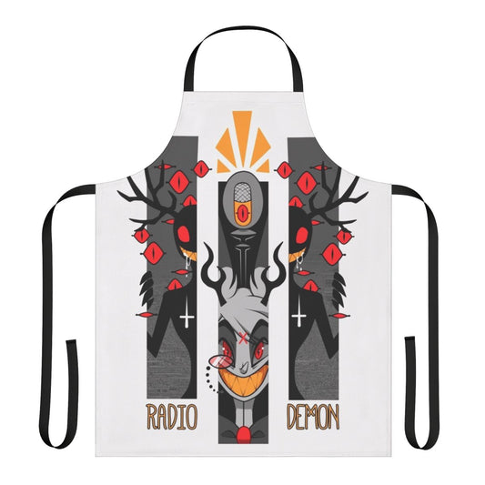 Hazbin Hotel inspired dark apron with evil design