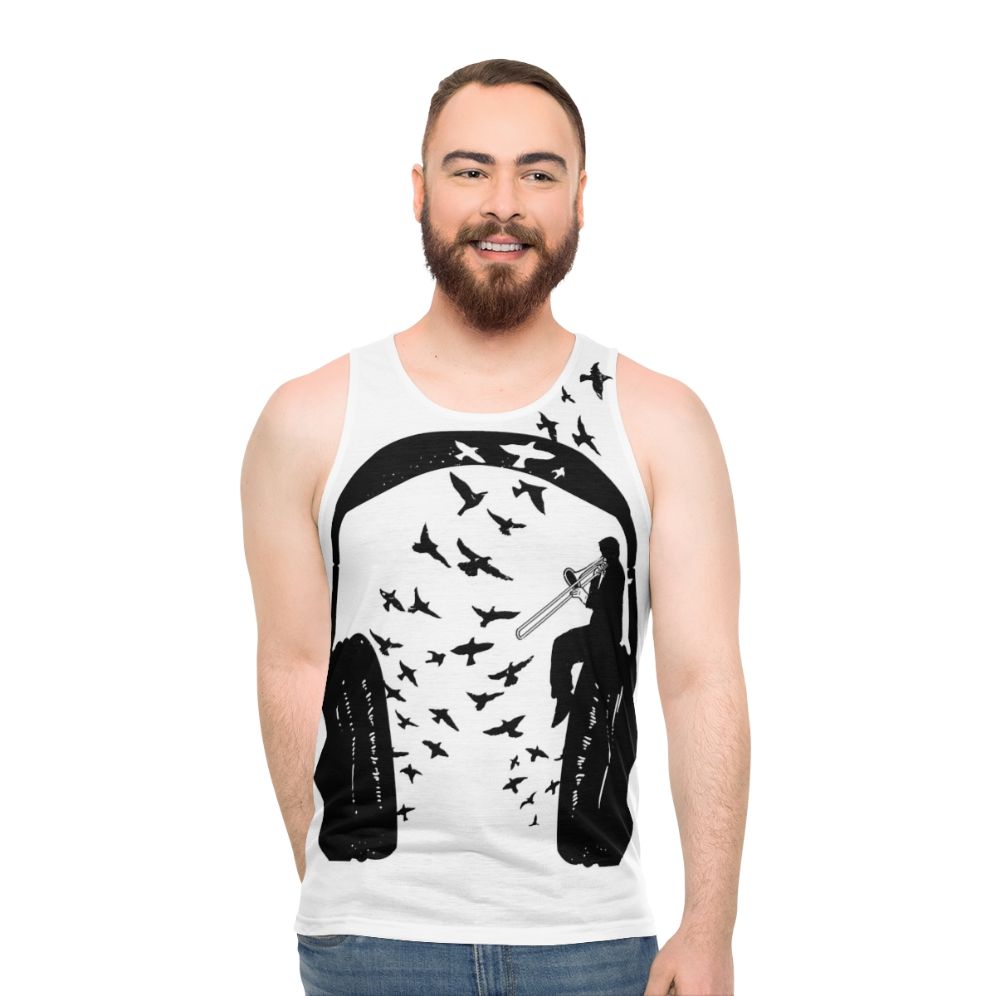 Headphone Trombone Unisex Tank Top