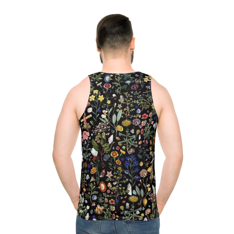 Unisex tank top with floral digital art design