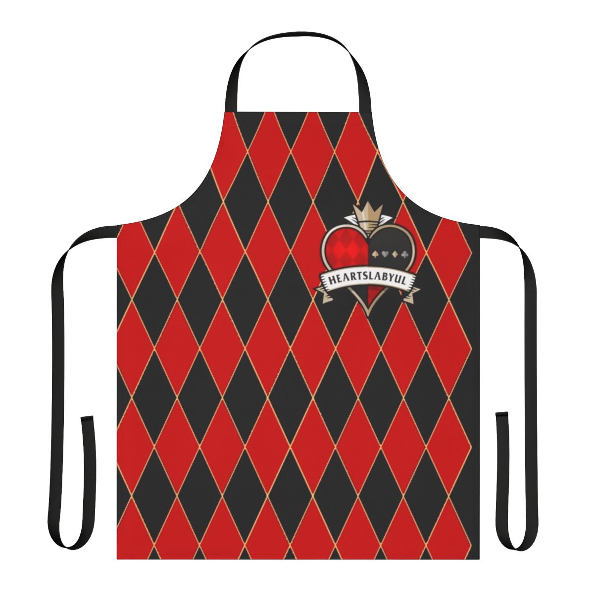 Heartslabyul-inspired apron with Twisted Wonderland character designs