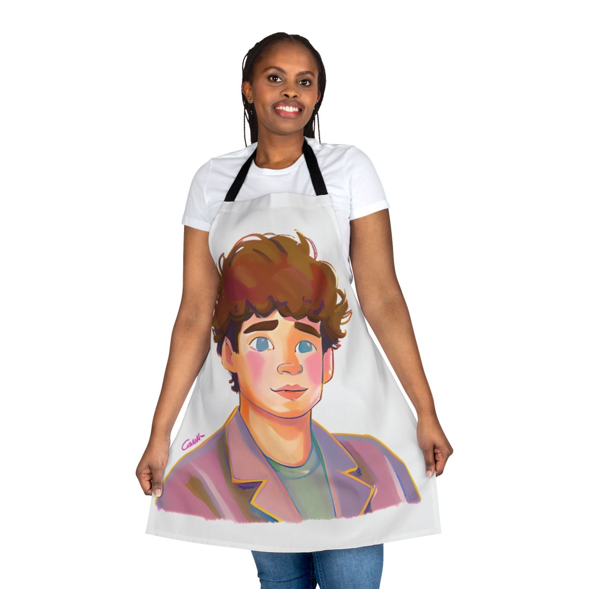 Heartstopper inspired apron featuring a Charlie Spring fan art design