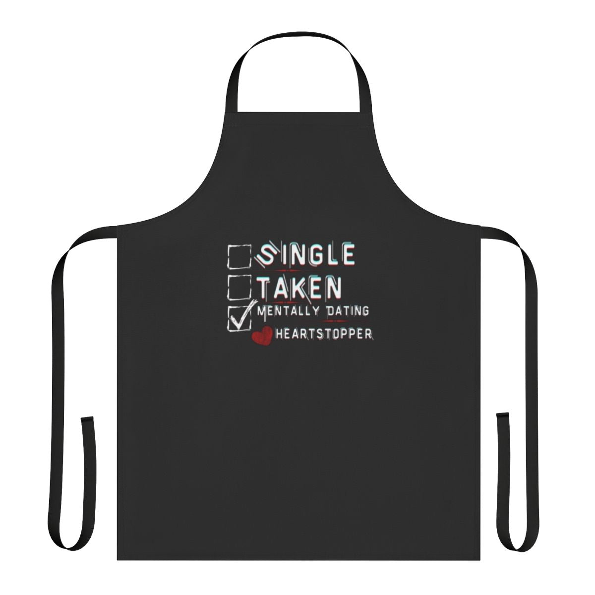 Heartstopper-inspired apron with text "Mentally Dating Heartstopper"