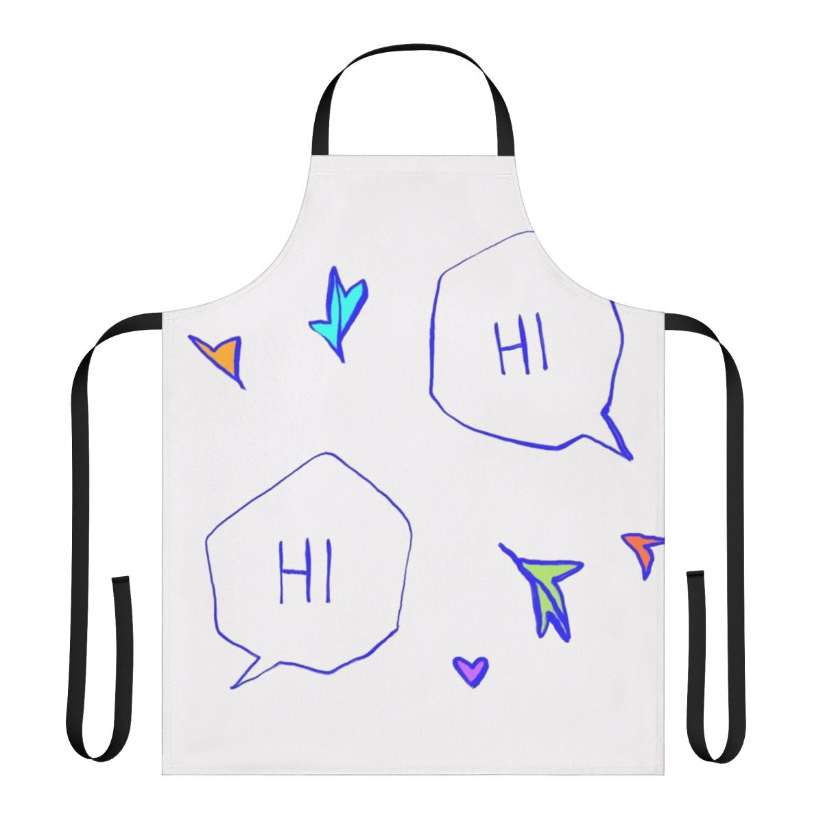 Heartstopper inspired apron featuring a simple and cute fanart design with the phrase "Hi"