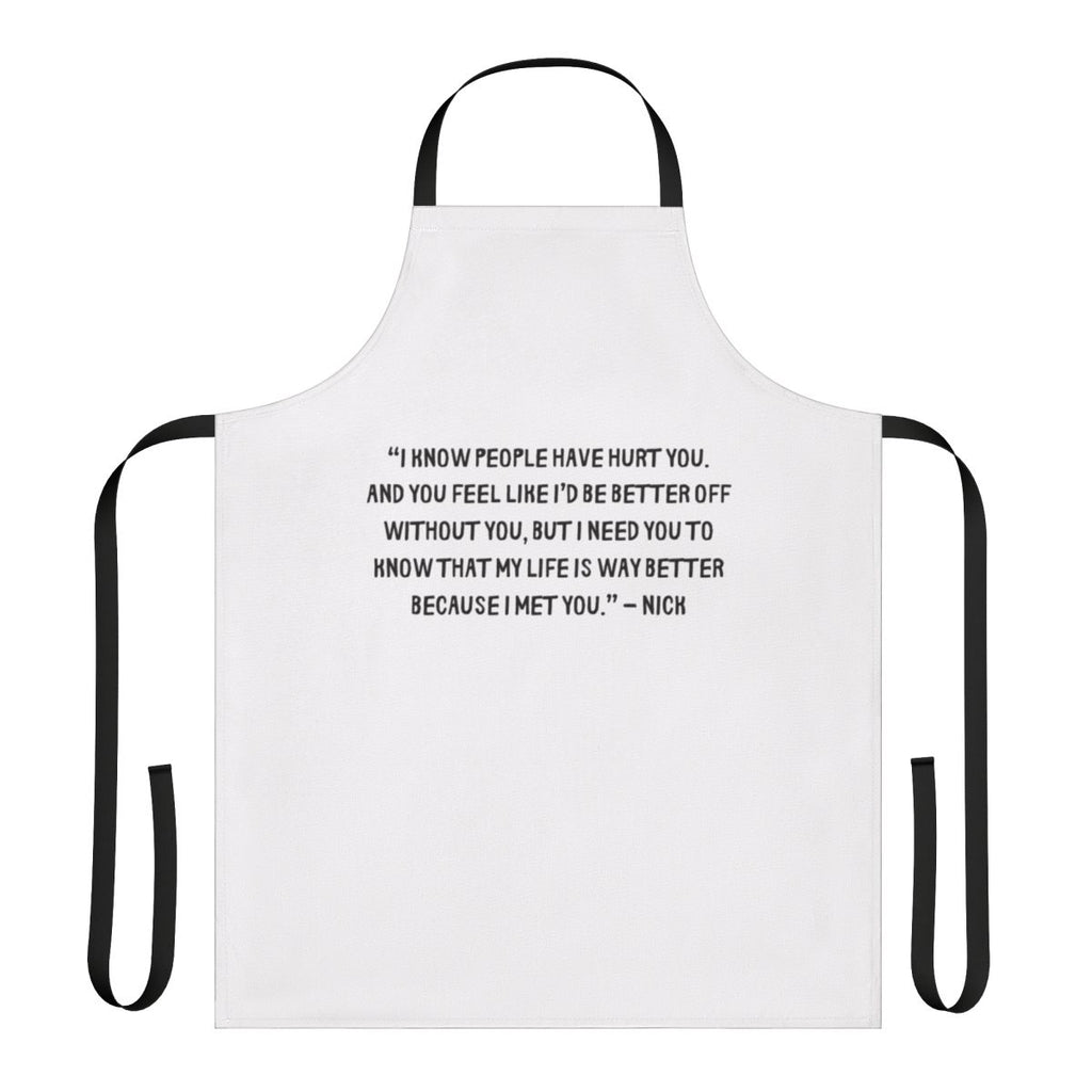 Apron featuring a minimal lineart design inspired by the Heartstopper graphic novel and Netflix series