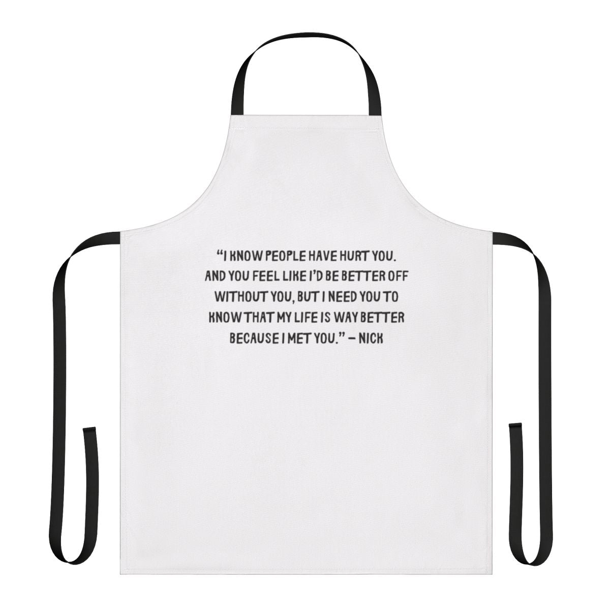 Apron featuring a minimal lineart design inspired by the Heartstopper graphic novel and Netflix series