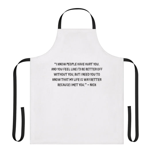 Apron featuring a minimal lineart design inspired by the Heartstopper graphic novel and Netflix series