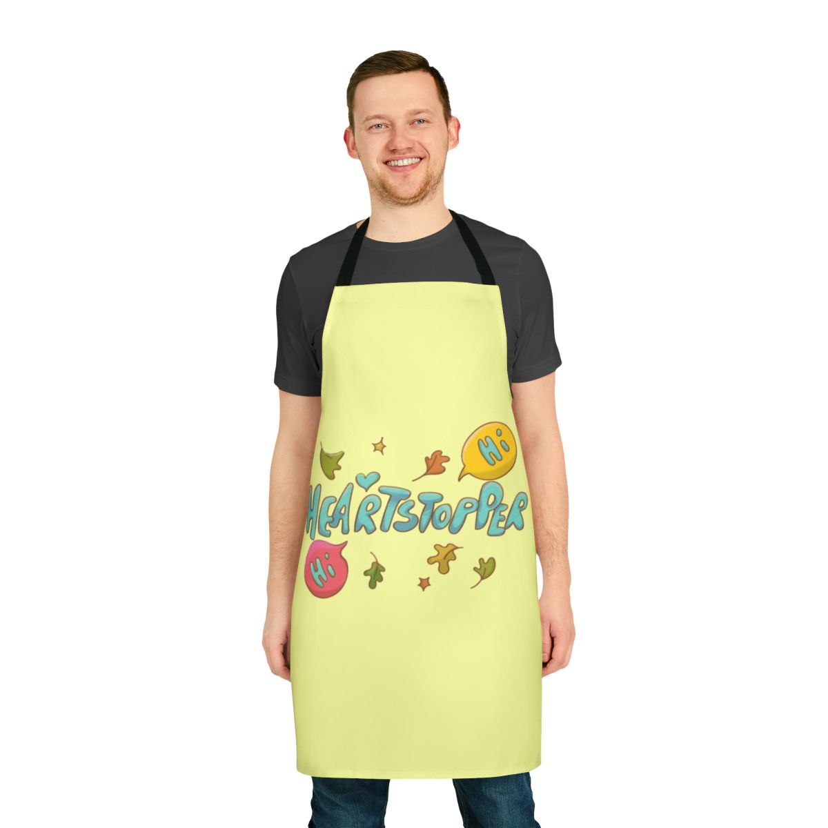Heartstopper inspired apron with autumn leaves design