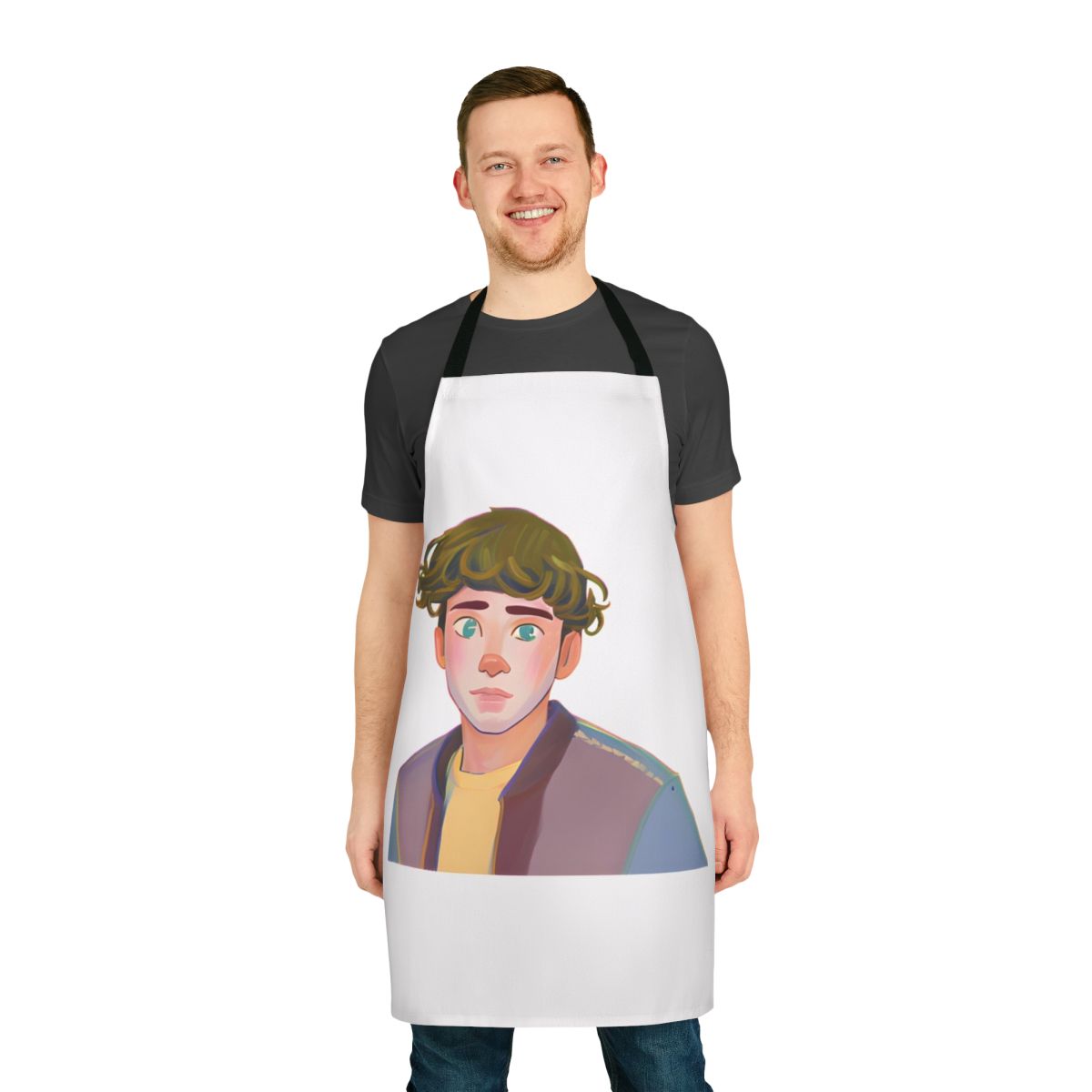 Heartstopper-inspired apron featuring Charlie Spring, the main character from the Netflix series