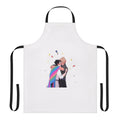 Heartstopper-themed cooking apron featuring fan-created artwork of the show's characters Nick and Charlie
