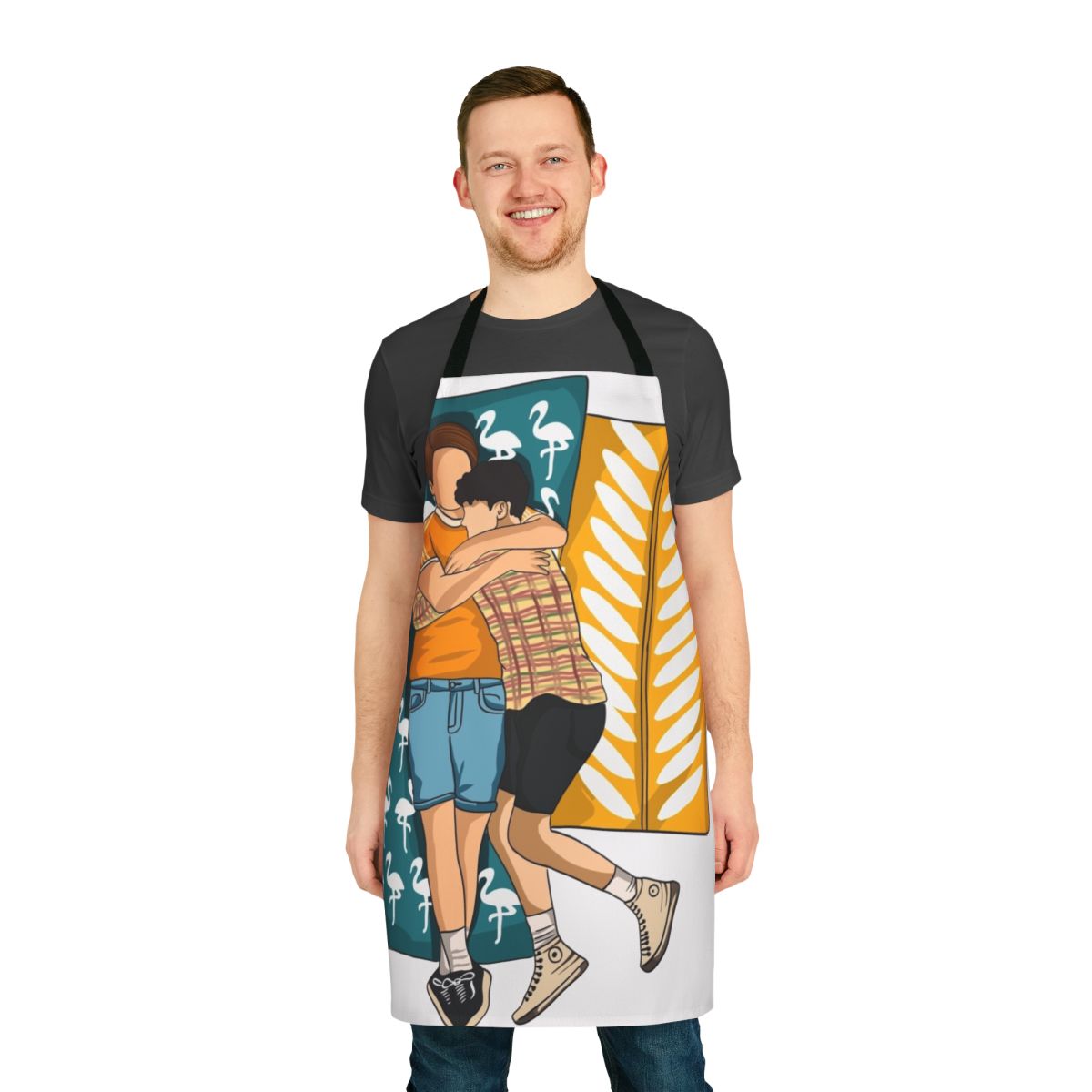 Heartstopper-inspired custom apron featuring Nick Nelson and Charlie Spring