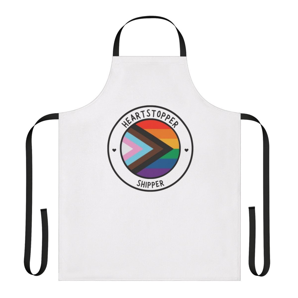 Customizable Heartstopper-themed apron with colorful flag design