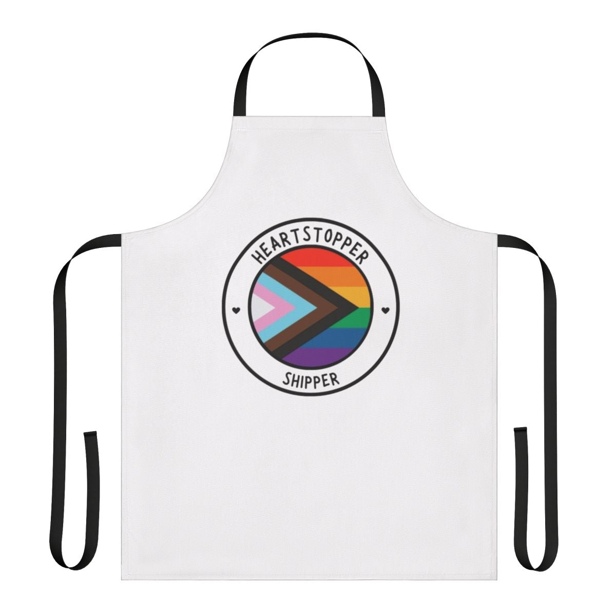 Customizable Heartstopper-themed apron with colorful flag design