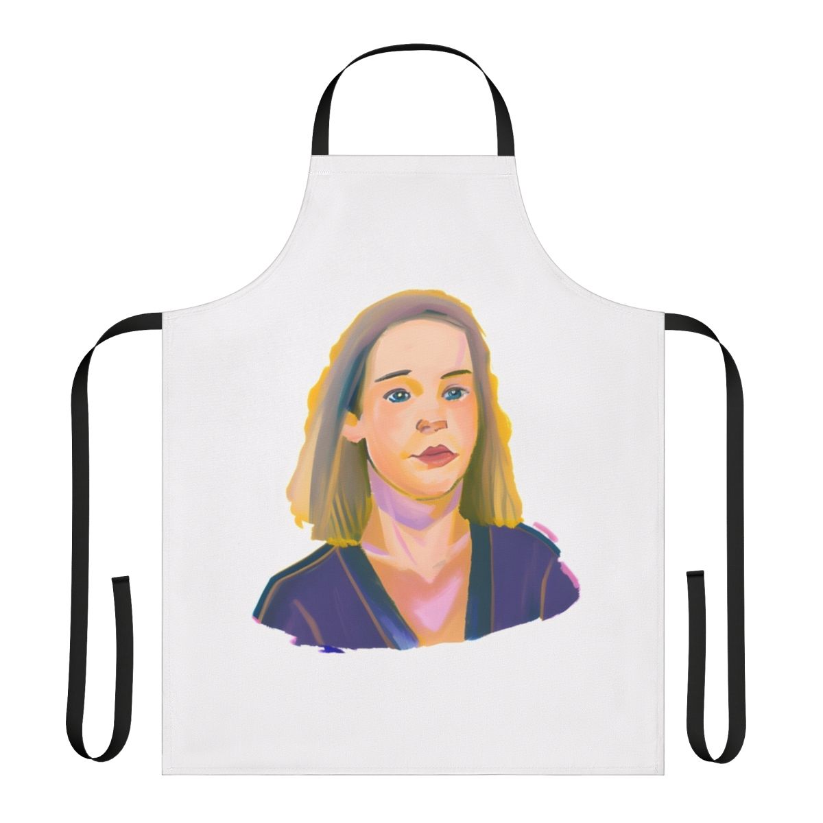 A custom apron featuring Darcy Olsson's art from the Heartstopper series.