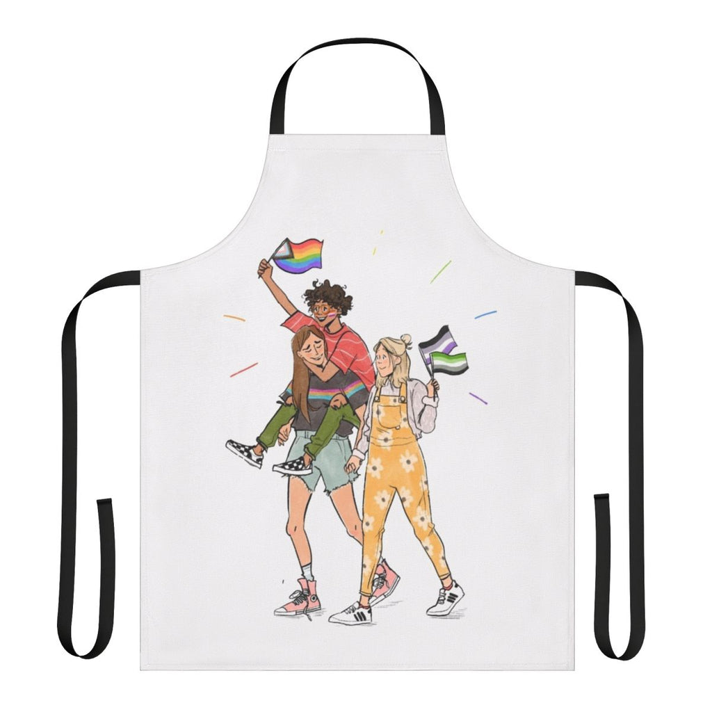 "Heartstopper Fan Apron featuring characters from the popular TV show and webcomic"
