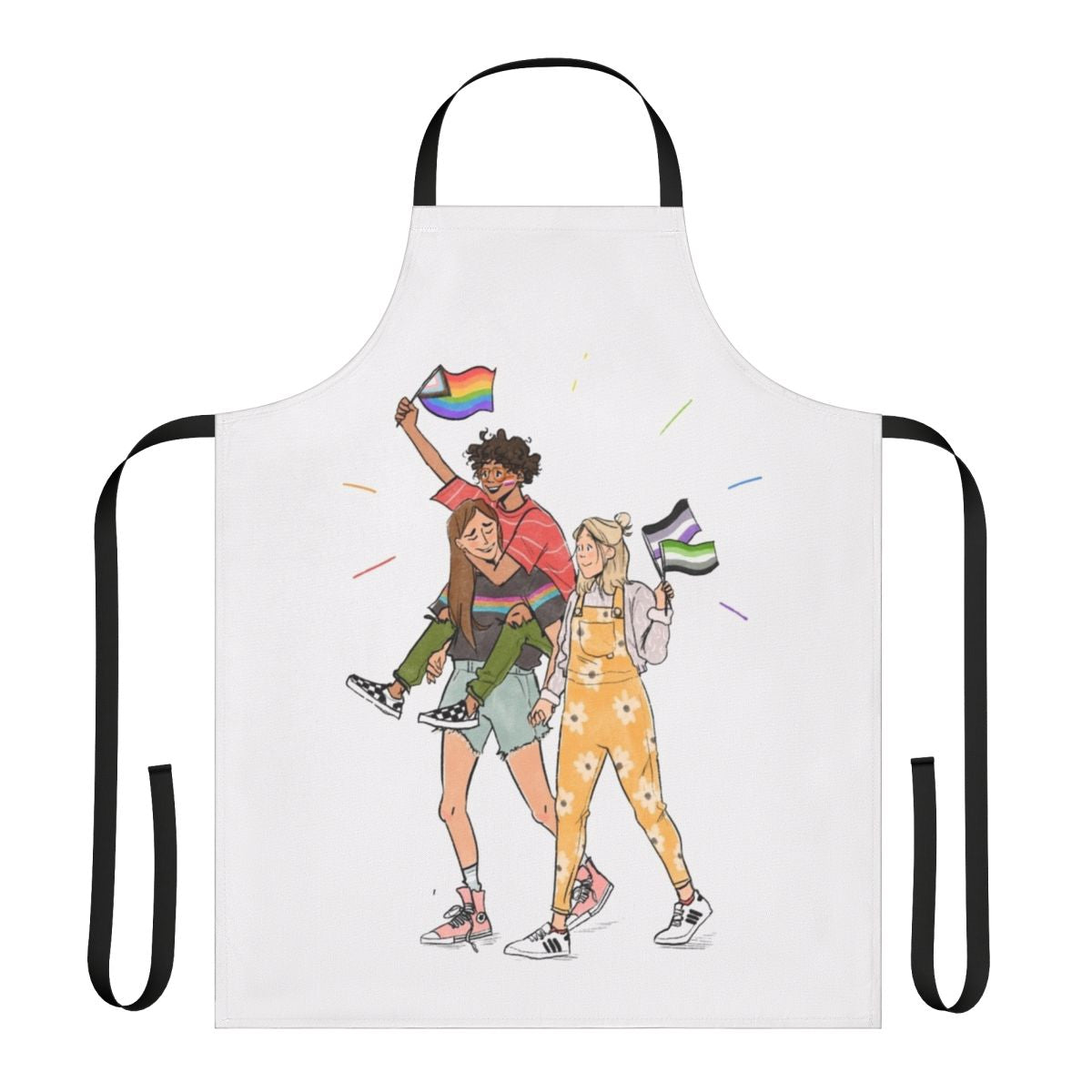 "Heartstopper Fan Apron featuring characters from the popular TV show and webcomic"