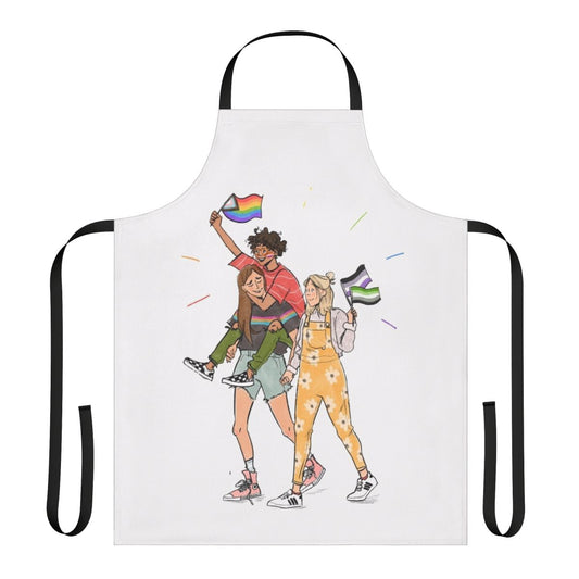 "Heartstopper Fan Apron featuring characters from the popular TV show and webcomic"