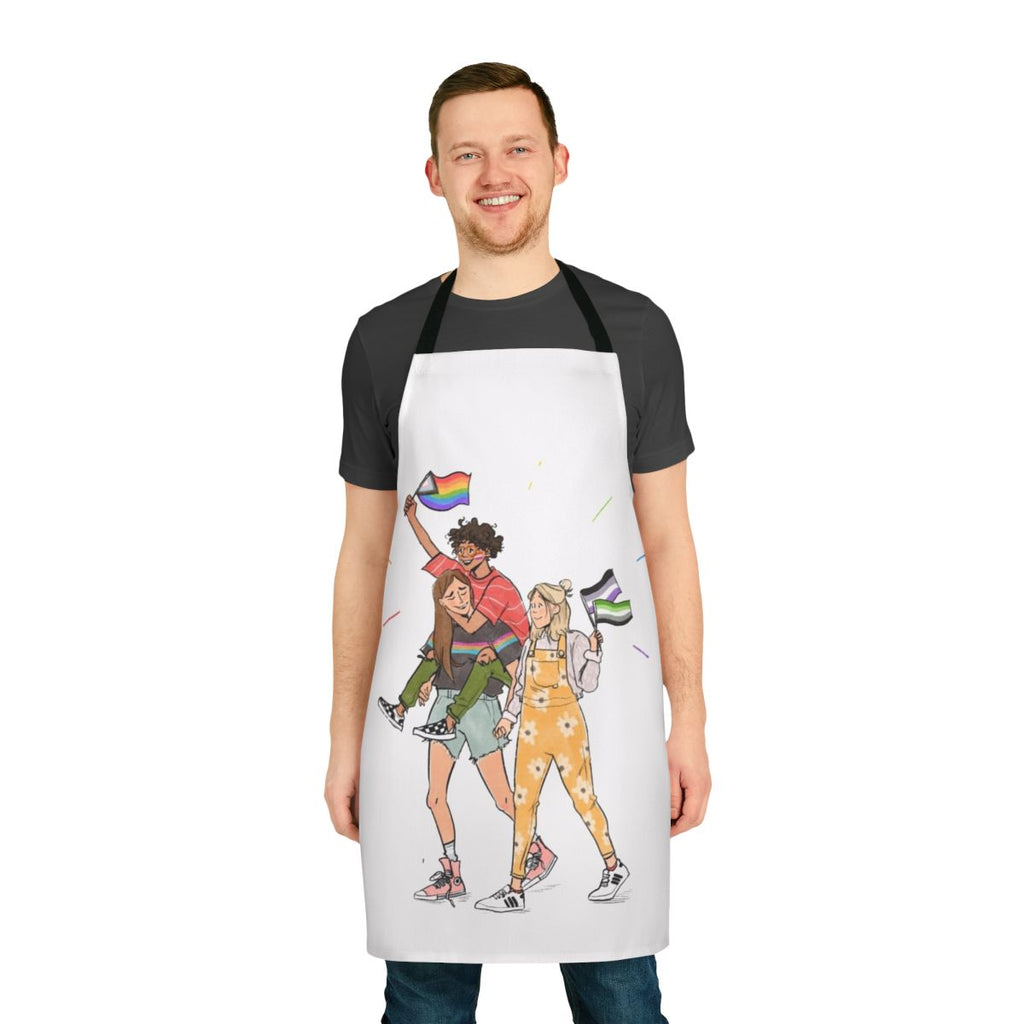 "Heartstopper Fan Apron featuring characters from the popular TV show and webcomic"
