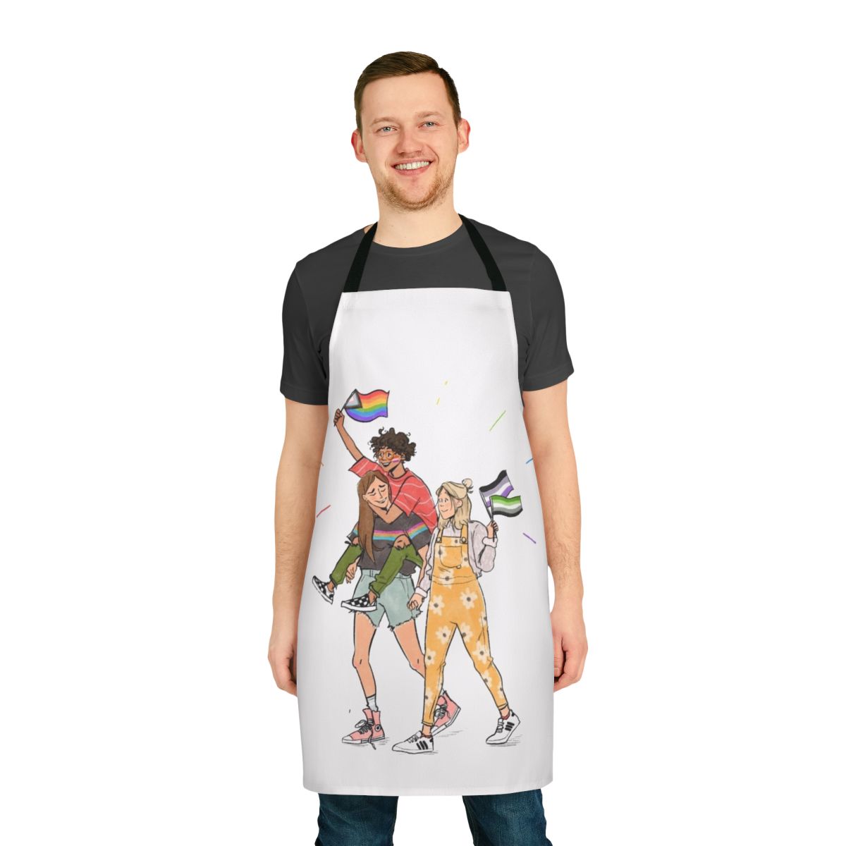 "Heartstopper Fan Apron featuring characters from the popular TV show and webcomic"