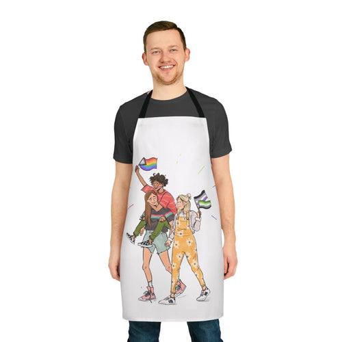 "Heartstopper Fan Apron featuring characters from the popular TV show and webcomic"