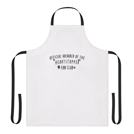 Heartstopper fan club apron with show logo and characters