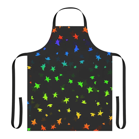 Heartstopper-inspired leaves pattern apron featuring Nick and Charlie