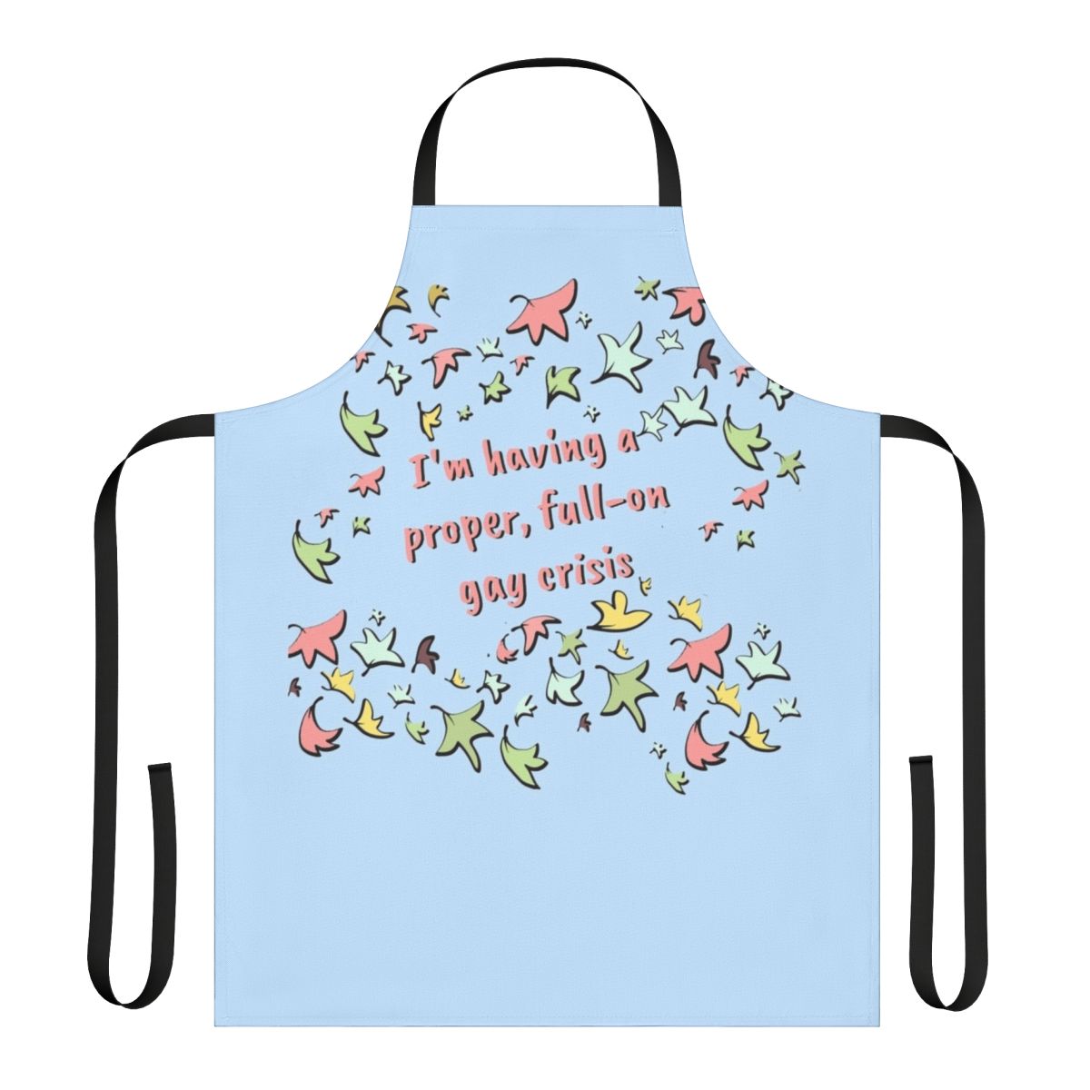 Heartstopper-themed apron featuring a leaves pattern design