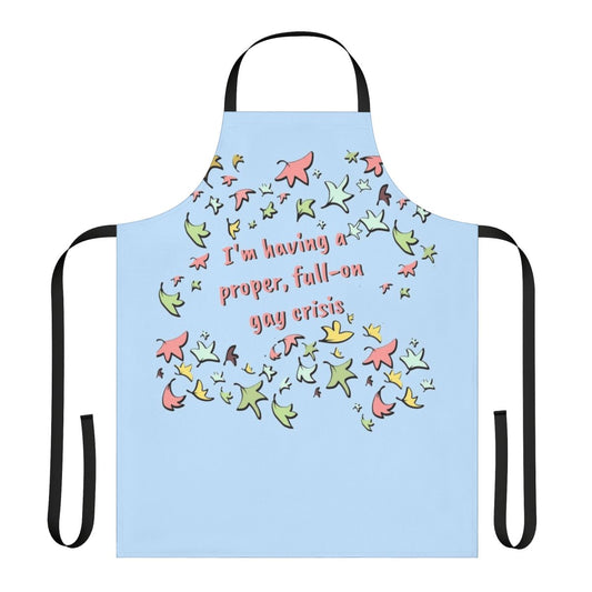 Heartstopper-themed apron featuring a leaves pattern design