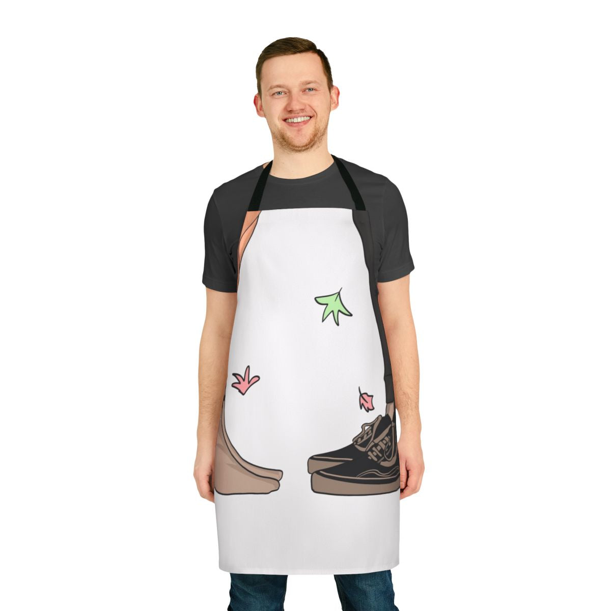 Heartstopper-themed apron featuring the characters Nick Nelson and Charlie Spring