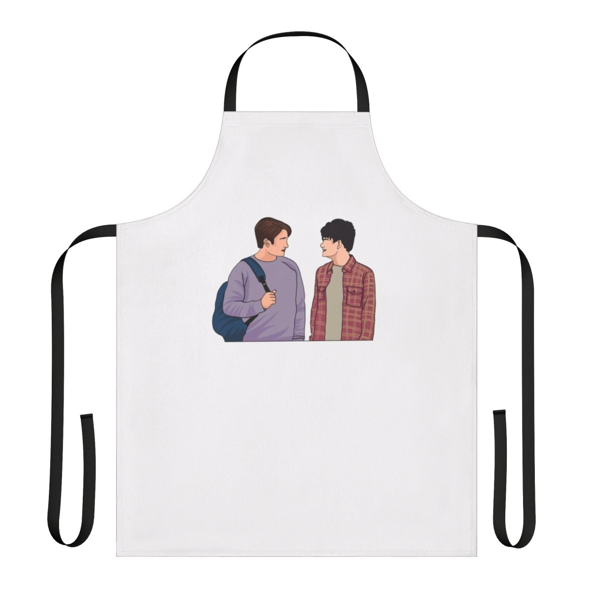 Heartstopper-inspired apron featuring Nick Nelson and Charlie Spring