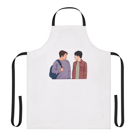 Heartstopper-inspired apron featuring Nick Nelson and Charlie Spring