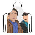 Heartstopper-inspired apron featuring characters Nick Nelson and Charlie Spring