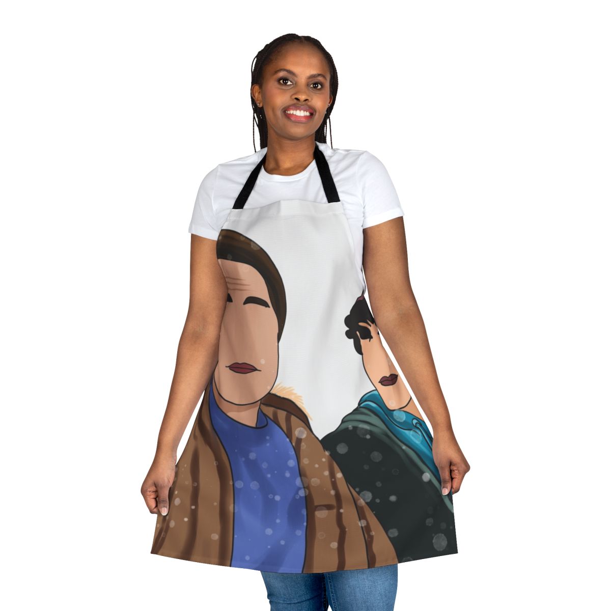 Heartstopper-inspired apron featuring characters Nick Nelson and Charlie Spring