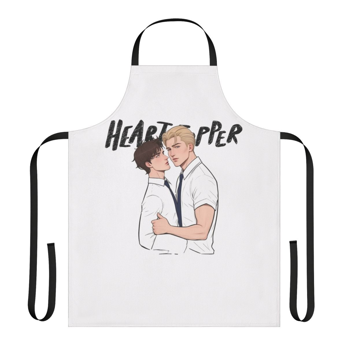 Heartstopper-inspired apron with Nick Nelson and Charlie Spring characters