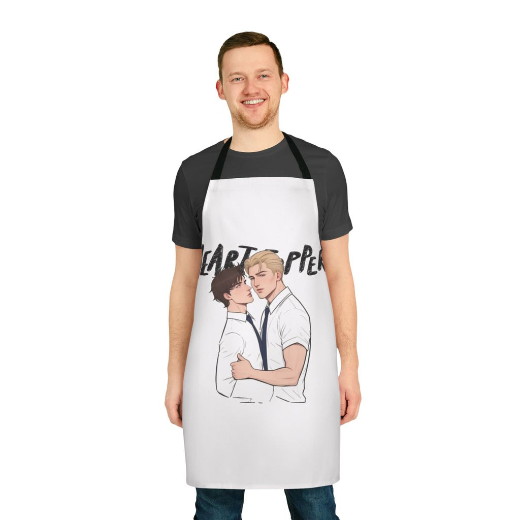 Heartstopper-inspired apron with Nick Nelson and Charlie Spring characters